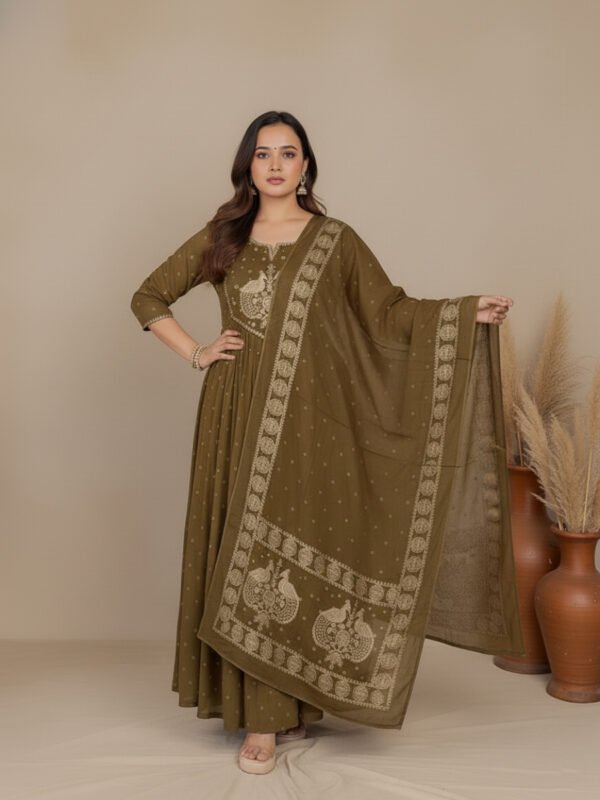 festive kurta set | a line cotton with detailed embroidery festive kurta set | a line cotton with detailed embroidery