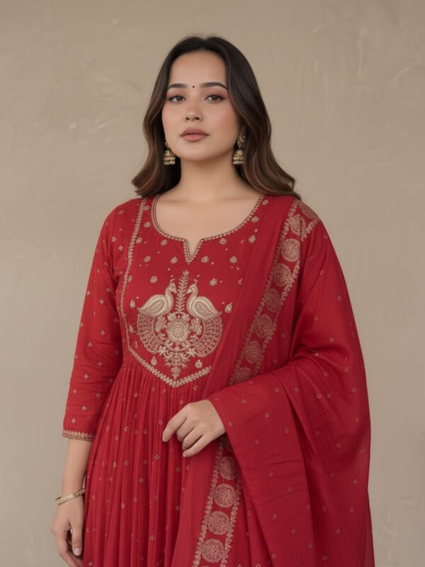 festive kurta set | a line cotton with detailed embroidery festive kurta set | a line cotton with detailed embroidery