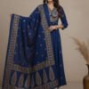 embroidered sequence work kurti set | mul mul cotton gown with dupatta