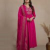 embroidered sequence work kurti set | mul mul cotton gown with dupatta