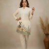 cotton slub co ord set | hand painted style embroidery work (2 pcs)